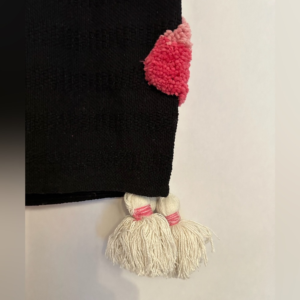 NWT Rachel Zoe Candy Corn Pink Black Throw Blanket Halloween Tassel Viral TikTok - Picture 3 of 7